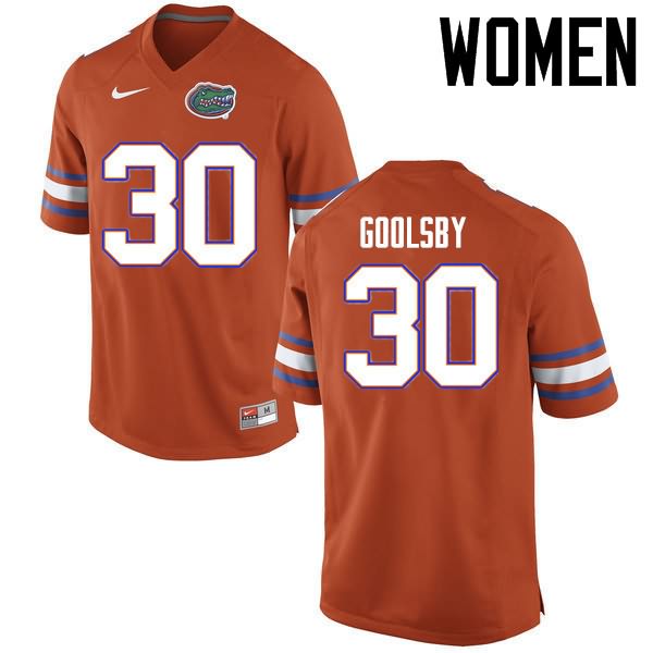 NCAA Florida Gators DeAndre Goolsby Women's #30 Nike Orange Stitched Authentic College Football Jersey BKX6164AC